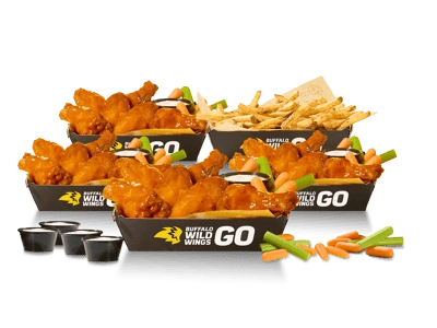 20 bone in wings and fries